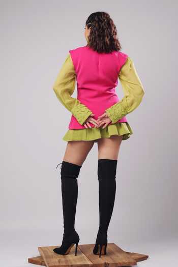 Ahi Clothing Poppy Shirt & Pleated Mini Skirt 