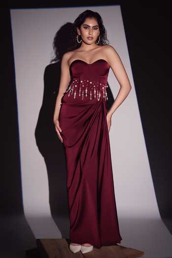 Ahi Clothing Olivia Pearl Corset Draped Skirt Set 
