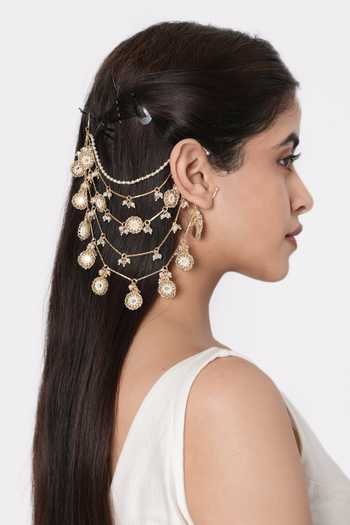 Vaidaan Darpan Embellished Ear Cuffs 