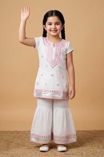 Buy Byb Premium White Chanderi Embroidery, Zari Top And Sharara Set Online at Aza Fashions Buy_Byb Premium_White Chanderi Embroidery, Zari Top And Sharara Set _Online_at_Aza_Fashions
