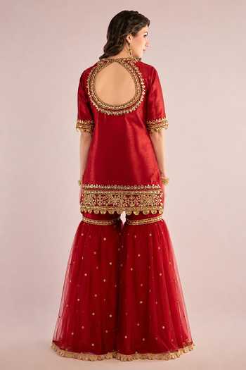 Saina Kapoor Gota Patti Embroidered Kurta Gharara Set 
