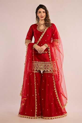 Saina Kapoor Gota Patti Embroidered Kurta Gharara Set 