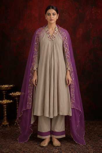 Neelu And Manvi Gathered Anarkali Palazzo Set 