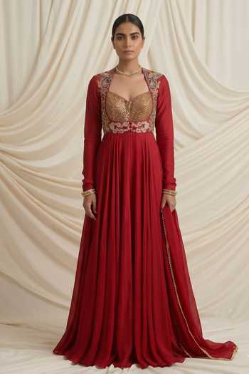 Neelu And Manvi Ruby Royale Anarkali With Dupatta 