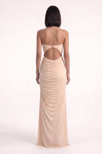Pinup By Astha Razor Cut Sculpted Gown 