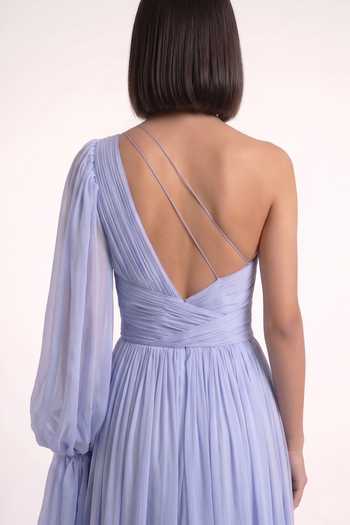 Shop Pinup By Astha Blue Chiffon One Shoulder Gown Online at Aza Fashions Shop_Pinup By Astha_Blue Chiffon One Shoulder Gown _Online_at_Aza_Fashions