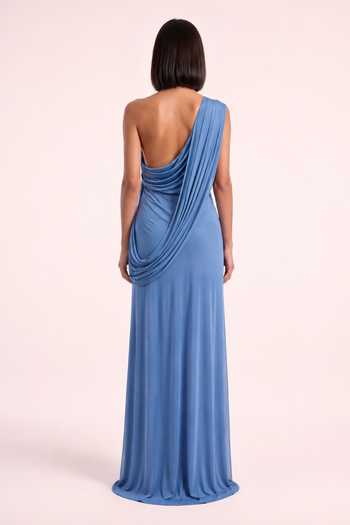 Pinup By Astha One Shoulder Draped Gown 