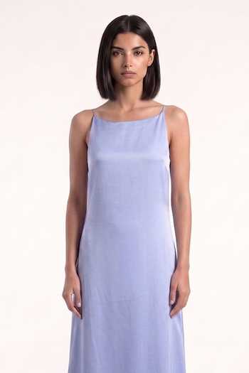 Buy_Pinup By Astha_Purple Georgette, Satin Pearls Square Neck Backless Star Gown _Online_at_Aza_Fashions