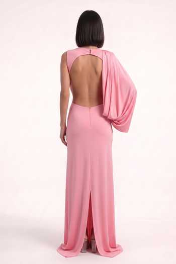 Pinup By Astha Cowl Backless Draped Gown 