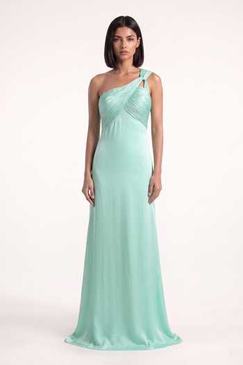 Pinup By Astha One Shoulder Knotted Gown 
