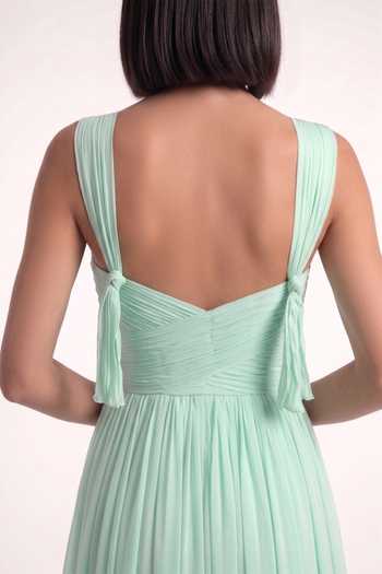 Buy Pinup By Astha Green Chiffon Sweetheart Neck Mint Pleated Gown Online at Aza Fashions Buy_Pinup By Astha_Green Chiffon Sweetheart Neck Mint Pleated Gown _Online_at_Aza_Fashions