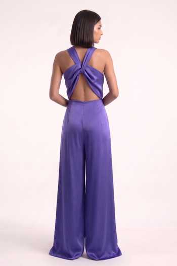 Pinup By Astha Deep Purple Jumpsuit 