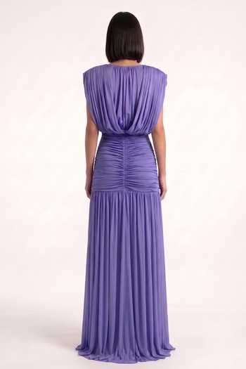 Pinup By Astha Sculpted Pleated Gown 