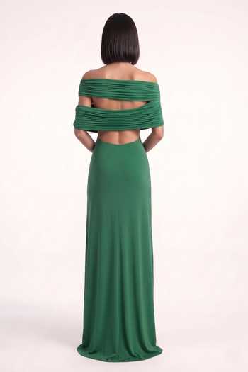 Pinup By Astha Off Shoulder Lycra Gown 