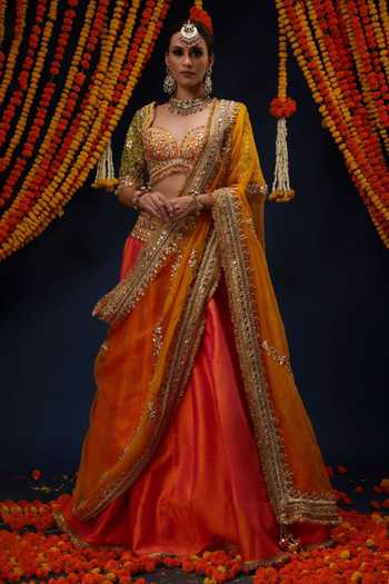 Preeti S Kapoor Sequin Embroidered Lehenga Set 