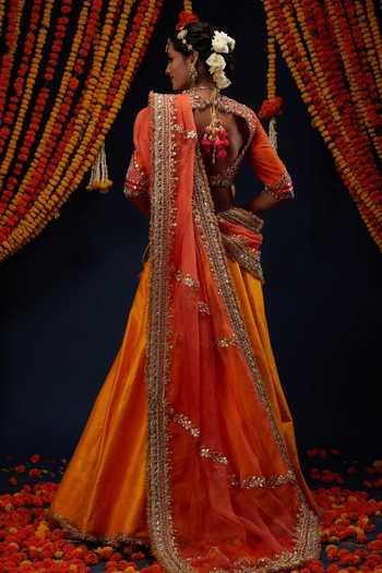 Preeti S Kapoor Embroidered Blouse Lehenga Set 
