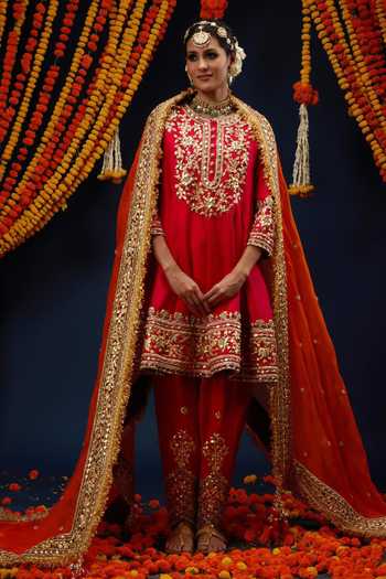 Preeti S Kapoor Sequin Embroidered Anarkali Set 