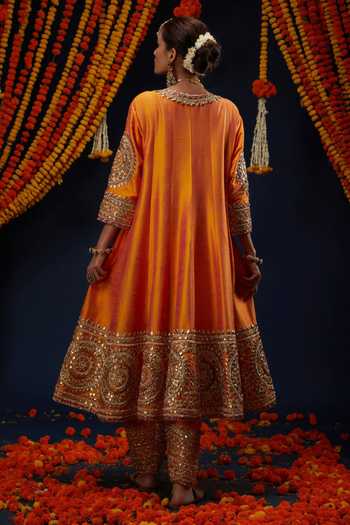 Preeti S Kapoor Bead Embroidered Anarkali Set 