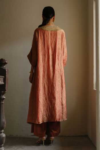 Alam By Tulsi Patel Kadambari Collar Embroidered Kurta & Pant Set 