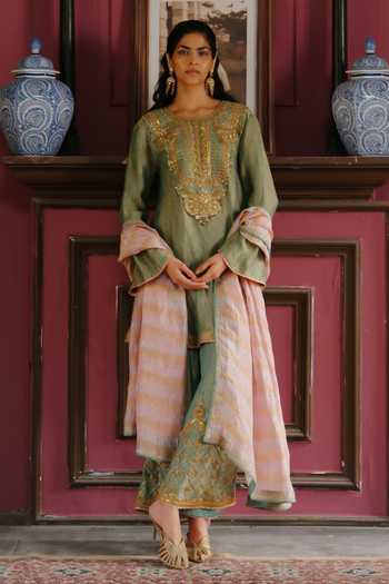 Alam By Tulsi Patel Kesari Embroidered Kurta Set 