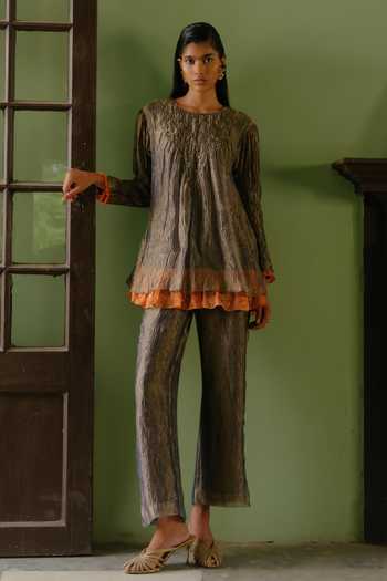 Alam By Tulsi Patel Keshavi Smocked Kurta & Pant Set 