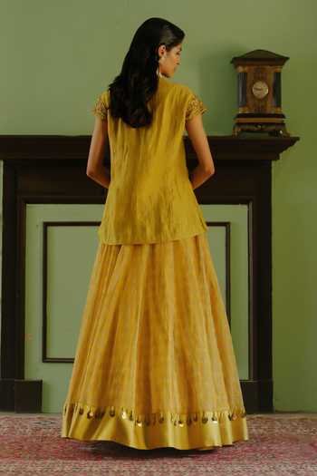 Alam By Tulsi Patel Nalini Zardozi Embroidered Top & Lehenga Set 
