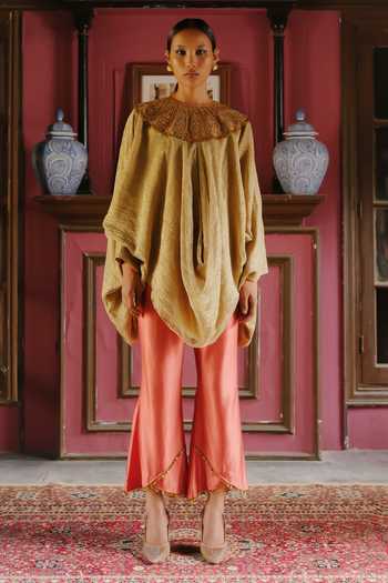 Alam By Tulsi Patel Kashi Cowl Neck Draped Top & Pant Set 