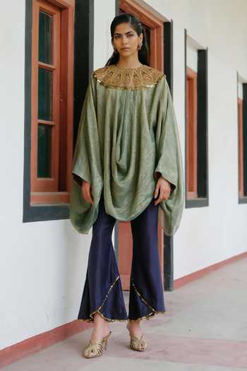 Alam By Tulsi Patel Kashi Placement Embroidered Top & Pant Set 