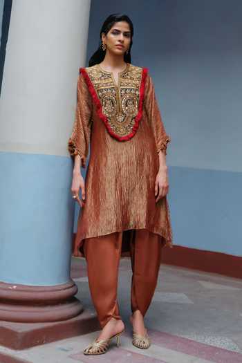 Alam By Tulsi Patel Megha Zardozi Embroidered Kurta With Dhoti Pant 
