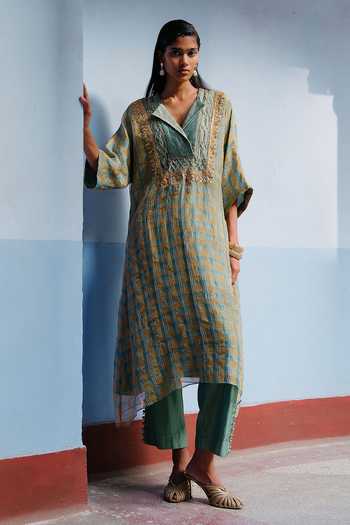 Alam By Tulsi Patel Vaani Smocked Yoke Kurta & Pant Set 