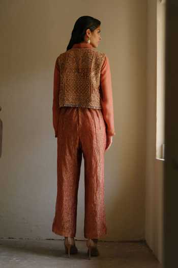 Alam By Tulsi Patel Shami Zardozi Work Jacket Pant Set 
