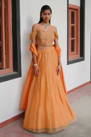 Alam By Tulsi Patel Nalandi Zardozi Embroidered Blouse Lehenga Set 