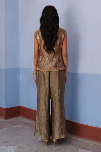 Alam By Tulsi Patel Chitra Embroidered Jacket & Flared Pant Set 