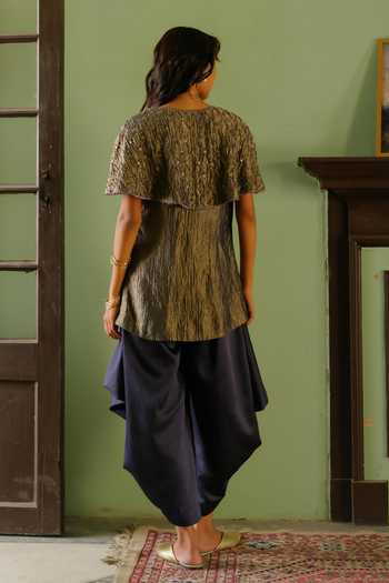 Alam By Tulsi Patel Bansi Embroidered Cape Dhoti Pant Set 
