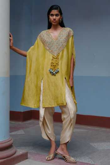Alam By Tulsi Patel Nandani Yoke Embroidered Kurta & Pant Set 
