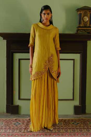Alam By Tulsi Patel Paroo Marodi Embroidered Kurta & Palazzo Set 