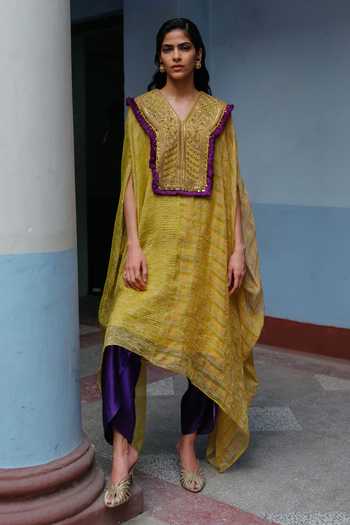 Alam By Tulsi Patel Vrinda Panelled Kaftan & Dhoti Pant Set 