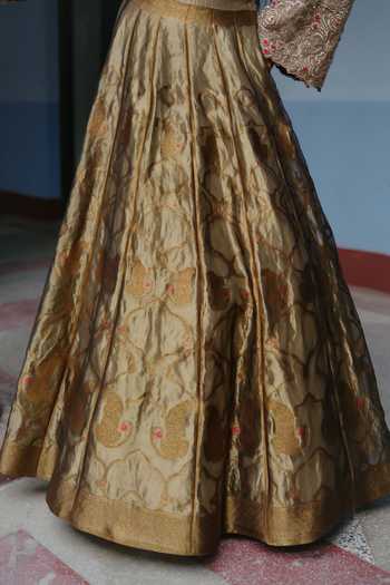Buy Alam By Tulsi Patel Gold Silk, Tissue Kalyani Handwoven Lehenga Online at Aza Fashions Buy_Alam By Tulsi Patel_Gold Silk, Tissue Kalyani Handwoven Lehenga _Online_at_Aza_Fashions
