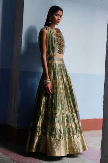 Alam By Tulsi Patel Uttra Embroidered Blouse & Lehenga Set 