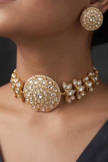 Joules By Radhika Tarvika Embellished Choker Necklace Set