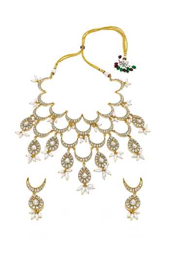 Joules by Radhika Nirvani Embellished Bridal Necklace Set 
