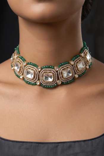 Joules By Radhika Sayoni Embellished Choker Necklace Set 