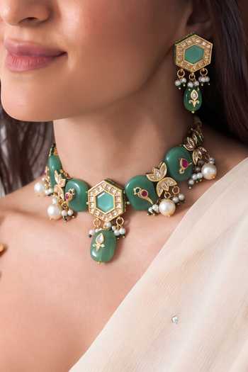 Joules By Radhika Pravya Embellished Necklace Set