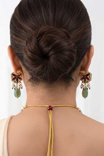 Joules By Radhika Green Pravya Embellished Necklace Set Online at Aza Fashions Joules By Radhika_Green Pravya Embellished Necklace Set _Online_at_Aza_Fashions