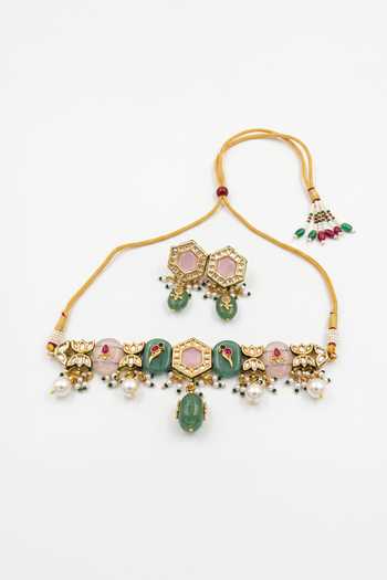Joules By Radhika Tanvika Embellished Necklace Set