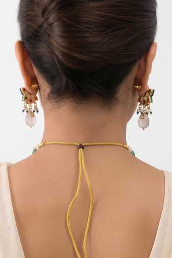 Joules by Radhika Pink Lavesha Embellished Necklace Set Online at Aza Fashions Joules by Radhika_Pink Lavesha Embellished Necklace Set _Online_at_Aza_Fashions