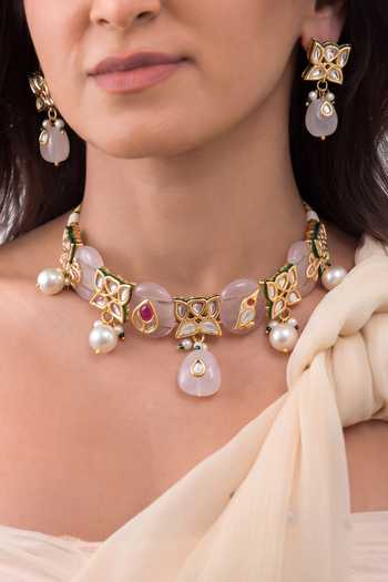 Joules by Radhika Lavesha Embellished Necklace Set 