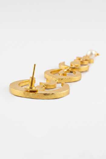 Joules by Radhika Gold Plated Raveli Long Crescent Drop Earrings Online at Aza Fashions Joules by Radhika_Gold Plated Raveli Long Crescent Drop Earrings _Online_at_Aza_Fashions