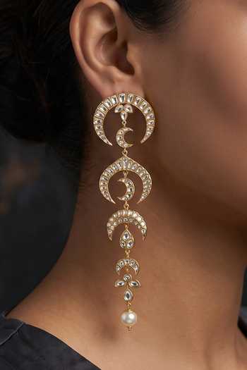 Joules by Radhika Raveli Long Crescent Drop Earrings 