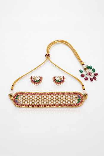 Joules by Radhika Sairya Embellished Choker Necklace Set 
